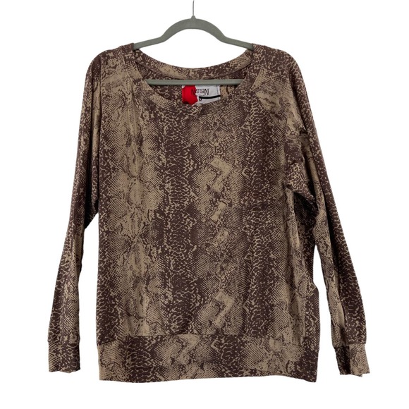 Nation LTD Snake Print Top Sz Medium Long Sleeve - Picture 1 of 7